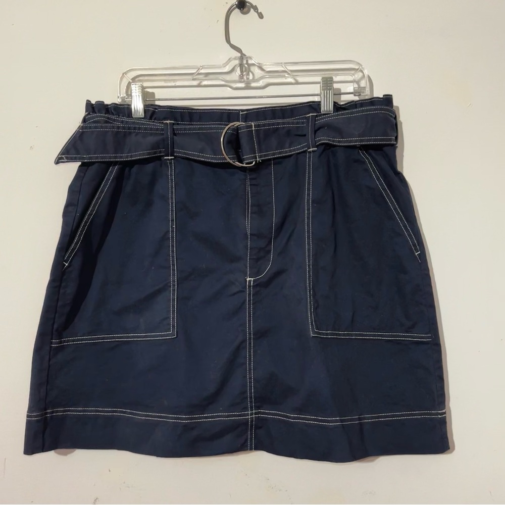 Navy Blue Skirt with Belt. Free Assembly. Size L. 98% Cotton.